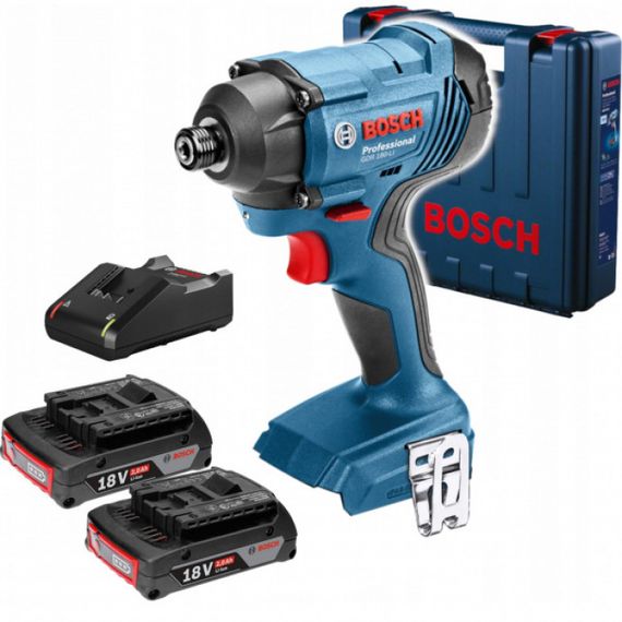 Шуруповерт ударный Bosch GDR 180-Li, 2х18 В, 160 Нм, 1/4', 1.1кг, кейс (0.601.9G5.123) | Зображення 4