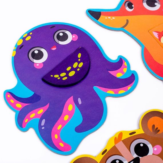 Розвиваюча мозаїка «Звірятка» ZB2002-05 дерев'яна | Зображення 1