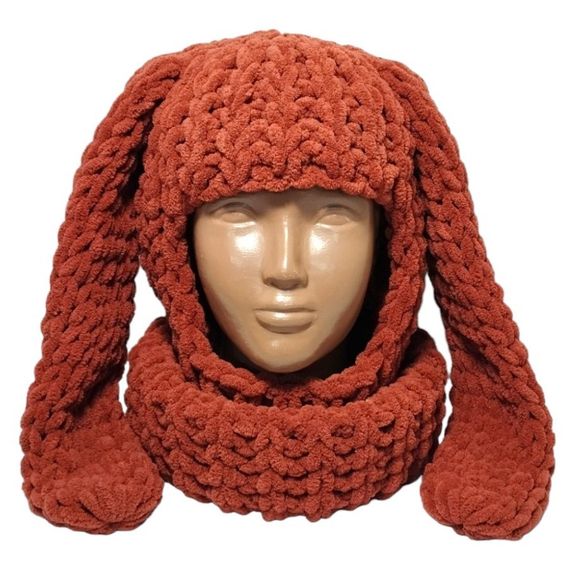 Балаклава колір 90 плюшева з вушками зайчика | Зображення 5