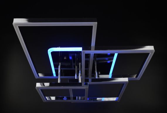 Люстра світлодіодна стельова LED світильник для квартири на стелю лед з пультом 26185 Хром 17х56х71 см. | Зображення 6