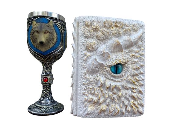 Подарунковий набір Келих 3D Вовки та Блокнот 3D «Око Крижаного Хранителя»