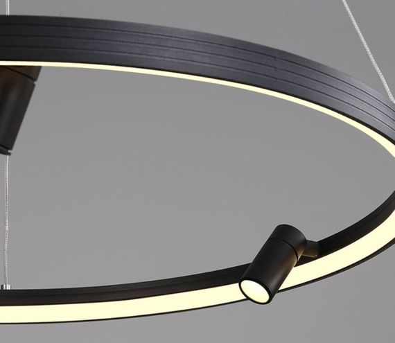 Люстра світлодіодна підвісна LED світильник для квартири на стелю лед 26827 Чорний 35-180х80х80 см. | Зображення 8