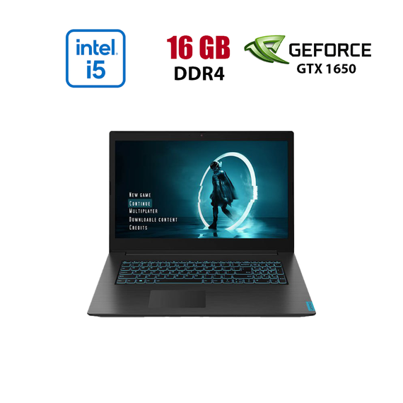 Ігровий ноутбук Lenovo IdeaPad L340 / 15.6" (1920x1080) IPS / Intel Core i5-9300H (4 (8) ядра по 2.4 - 4.1 GHz) / 16 GB DDR4 / 480 GB SSD / nVidia GeForce GTX 1650, 4 GB GDDR5, 128-bit / WebCam б/в