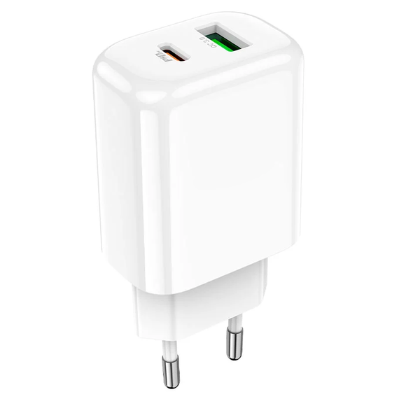 Сетевое зарядное устройство блок питания для телефона и планшета XPRO BN4 PD20W+QC3.0 Type-C To Lightning белый (21646-01) | Зображення 4