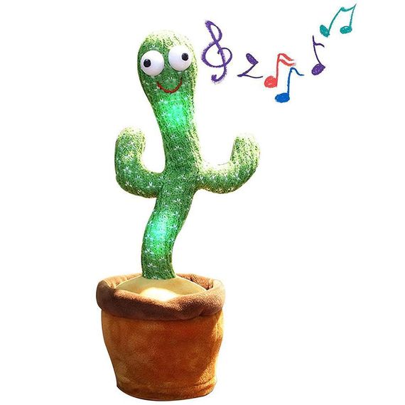 Музична іграшка Танцюючий співаючий кактус Dancing Cactus TikTok з підсвіткою і функцією повторення · Кактус – повторюшка USB зарядка | Зображення 1