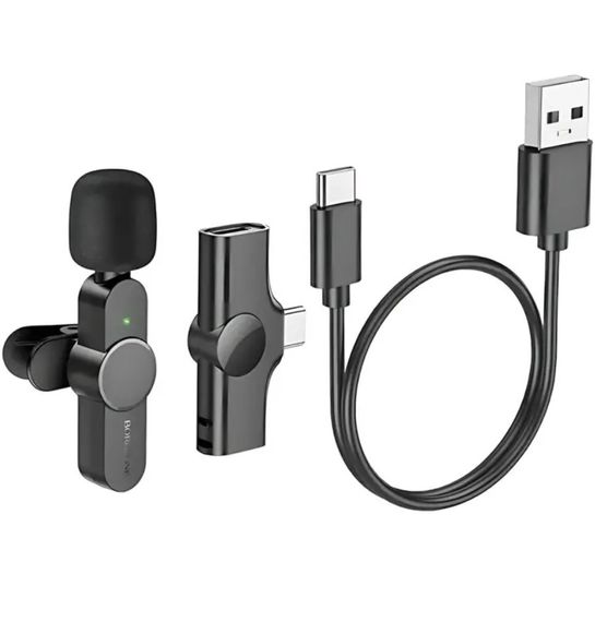 Мікрофон петличний бездротовий Borofone BFK12 Type-C - Black | Зображення 3