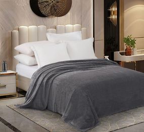 Плед фліс графіт однотонний Love You 200 x 220 см