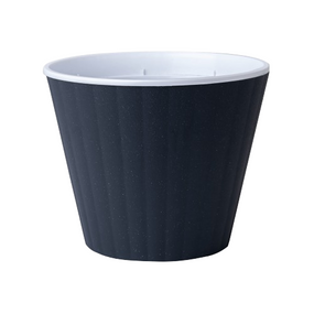 Вазон Ібіс з подвійним дном 15,7*13см граніт/білий Алеана
