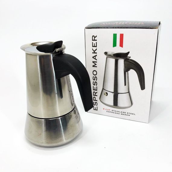 Кавоварка гейзерна з нержавіючої сталі UNIQUE UN-1901 180 мл, Гейзер для варіння кави гейзерна кавоварка | Зображення 9