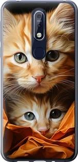 Чехол на Nokia 7.1 Котики 2 из силикона FCh_008239