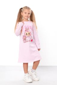Утеплена сукня з довгим рукавом для дівчинки вільного крою Носи своє 122 Світло-рожевий​ (p-2350-212139)