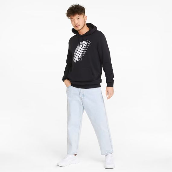 Худи мужской Puma Power Logo Hoodie 847378 01 (черный, мужской, спортивный, хлопок, бренд пума) | Зображення 4