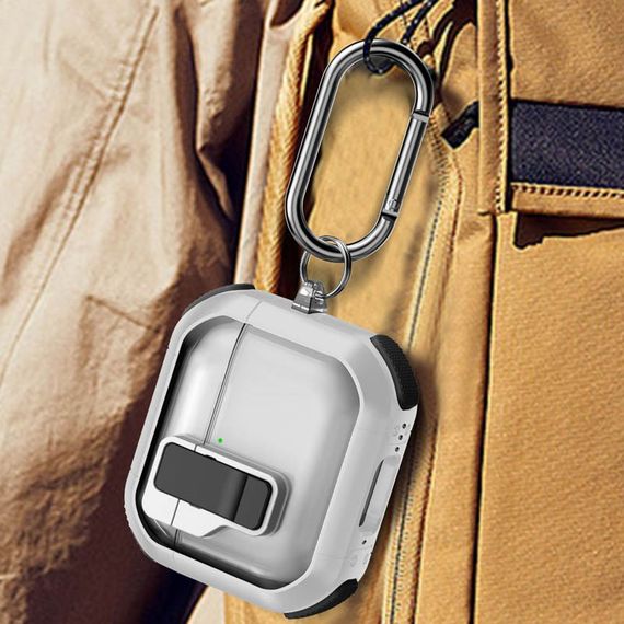 Футляр протиударний Locking Button для навушників Airpods 4 White | Зображення 5