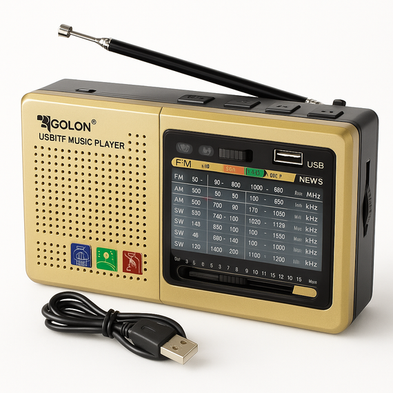 FM-радіо в ретро стилі MP3 USB Golon RX-6622, що працює від мережі, Радіоприймач 220v, Міні радіо TR-80
