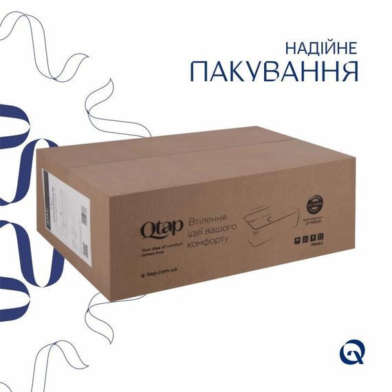 Комплект Qtap Leo: Раковина підвісна овальна ліва 430x285x160 мм White + Донний клапан PU02O | Зображення 5