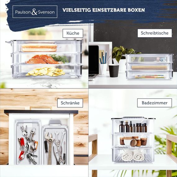 Органайзер для холодильника Paulson & Svenson, набір 6 контейнерів, з кришками та рифленими вставками | Зображення 2