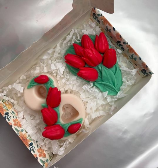 Подарочный набор мыла «8 Березня и Букет тюльпанов», мыло ручной работы