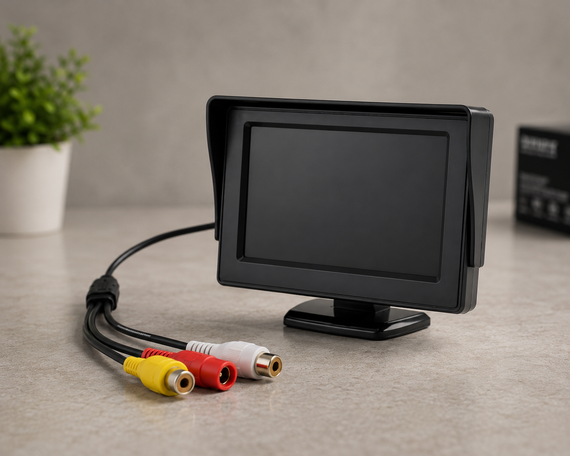 Дисплей LCD 4.3" для двох камер / Монітор для камери заднього виду / Автомобільний монітор для камери | Зображення 3