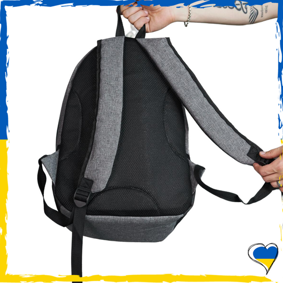 Рюкзак серый вместительный. Рюкзак на 2 отделения. Унисекс, качественный. Для ноутбука и школы | Зображення 2