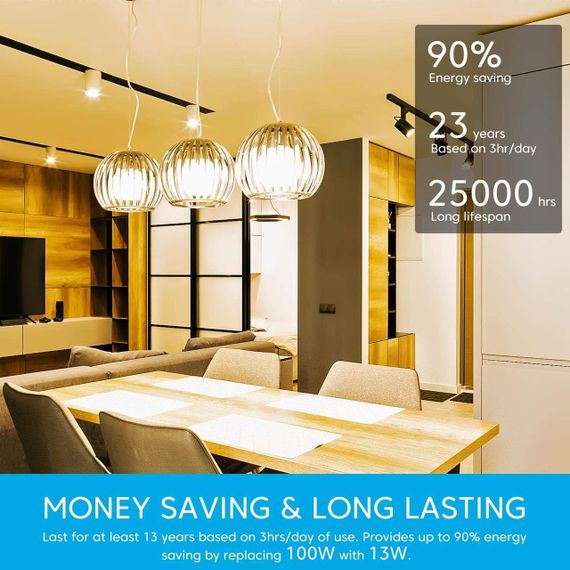 Світлодіодна лампа Linkind E27, пачка 3 шт., тепле біле світло (2700 К), 1521LM A60, матова | Зображення 5