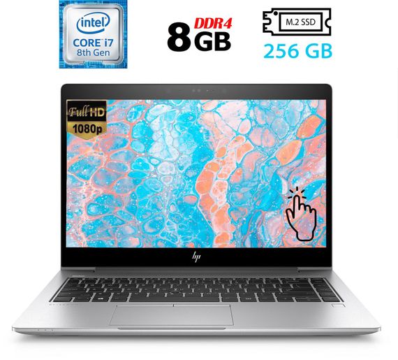Ультрабук Б-класс HP EliteBook 840 G6 / 14" (1920x1080) IPS Touch / Intel Core i7-8665U (4 (8) ядра по 1.9 - 4.8 GHz) / 8 GB DDR4 / 256 GB SSD M.2 / Intel UHD Graphics 620 / WebCam / Fingerprint / HDMI б/у