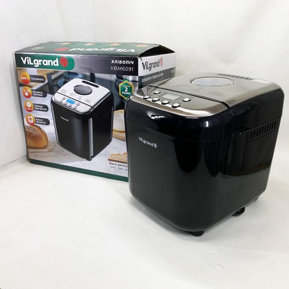 Хлібопічка зі зручною панеллю управління ViLgrand VBM6091 600 Вт, 19 програм, Хлібопічка з вікном KZ-86 | Зображення 1