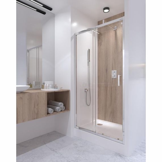 Душові двері в нішу Qtap Taurus CRM201-11.C6 97-108x200 см, скло Clear 6 мм, покриття CalcLess | Зображення 8