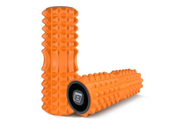 Масажний ролик EasyFit Grid Roller 33 см v.1.2 із заглушками з двох сторін Помаранчевий (EF-2022a-OR) | Зображення 2