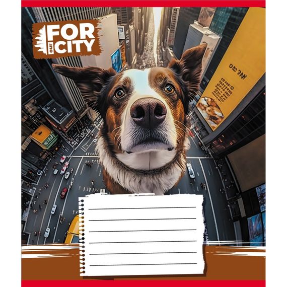 Зошит учнівський "Собака в місті" 024-560077L-5 в лінію, 24 аркуші