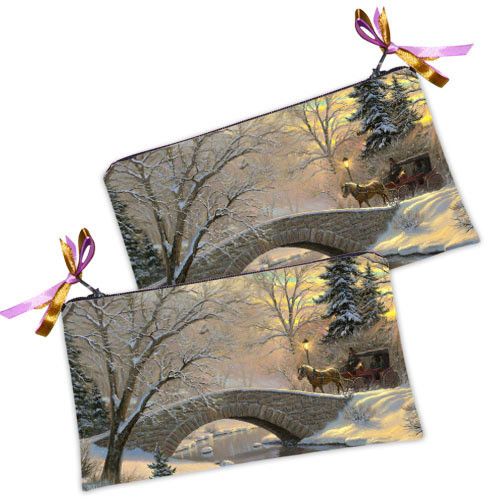 Косметичка жіноча Зимний мост 20х12 см (K_NG057)