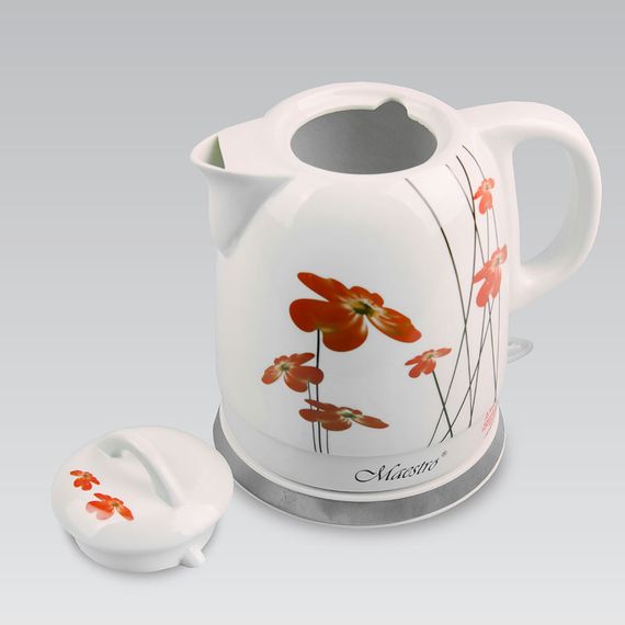 Электрочайник керамический Maestro MR-066-RED FLOWERS, 1.5 л, 1200 Вт | Зображення 2