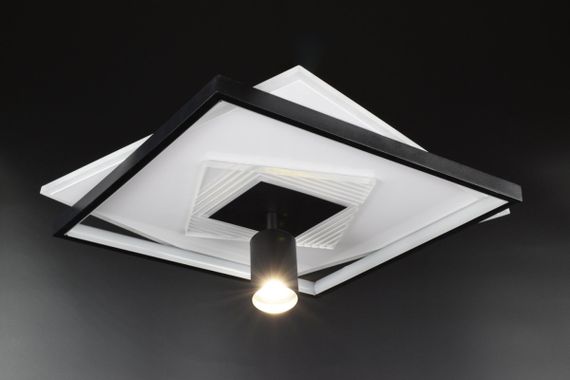 Люстра світлодіодна стельова LED світильник для квартири на стелю лед з пультом 26565 Чорний 10х46х46 см. | Зображення 2