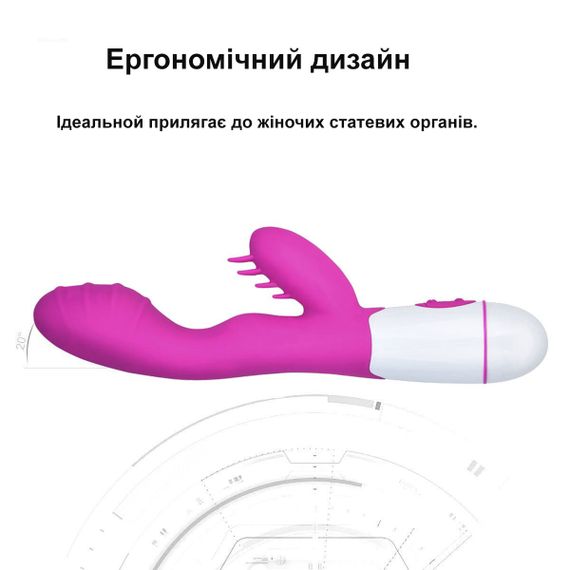 Вибратор - rabbit для двойной стимуляции ( фиолетовый, AAA) | Зображення 9
