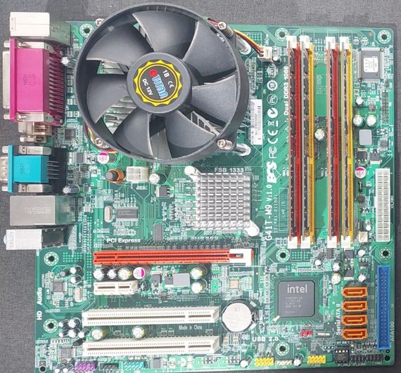 Комплект: Материнська плата Elitegroup G41T-M9 V1.0 / Intel Pentium E5800 (2 ядра по 3.2 GHz) / Intel GMA X4500 Graphics / Socket 775 / 8 GB DDR3 + Кулер б/в | Зображення 1