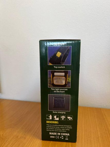 Ліхтар + power bank на сонячній батареї, Ліхтар прожекторний з USB Зелений   знижка | Зображення 8