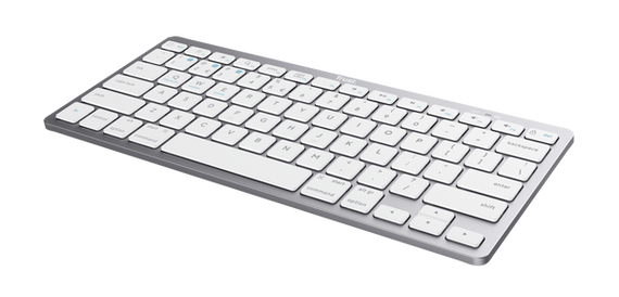 Беспроводная мембранная клавиатура Trust Basics Bluetooth 104 клавиши, с подсветкой, серебристая, компактная | Зображення 2