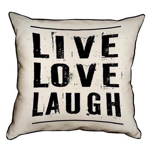 Подушка с мешковины Live love laugh 45x45 см (45PHB_14M026)