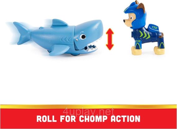 Набір фігурок Щенячий Патруль Аква цуценята Гонщик та акула Оригінал Paw Patrol Aqua Pups Chase and Shark | Зображення 2