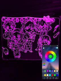 Акриловый светильник-ночник управление с телефона Клинок рассекающий демонов tty-n000890