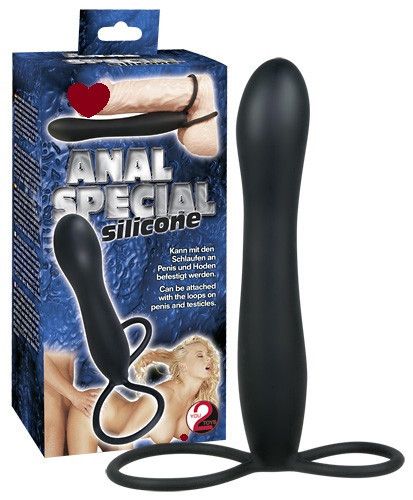 Анальний поратор з кільцем на пеніс і мошонку Sex Aura