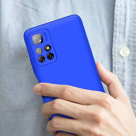 Чохол GKK 360 градусів для Xiaomi Redmi Note 11 5G / Poco M4 Pro 5G колір Синій | Зображення 3