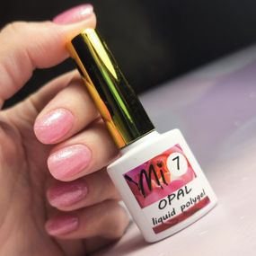 Жидкий полигель Мі OPAL #7 темно-розовый с шиммером 50мл (баночка)