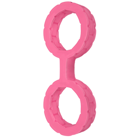 Наручники з силікону Doc Johnson The Cuffs Large - Pink, добре тягнуться, для рук і для ніг