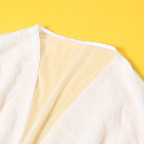 Халат Star Night з рюшами та поясом, білий, M-L  sexstyle | Зображення 7