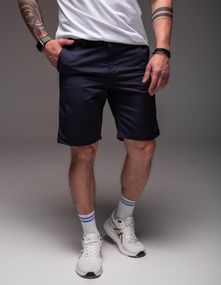 Мужские летние брючные шорты коттоновые под ремень RA2032, цвет темно-синий, размер L