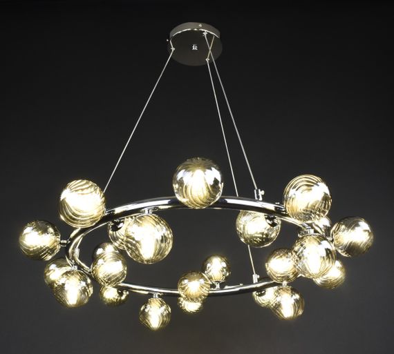 Люстра підвісна на 25 лампочок 27785 Хром 40-170х72х72 см. | Зображення 5