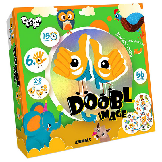Розважальна настільна гра "Doobl Image" DBI-01-01U укр. мовою  Тварини