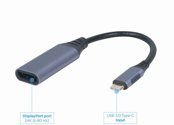 Адаптер-перехідник USB Type-C на DisplayPort Cablexpert A-USB3C-DPF-01 | Зображення 2