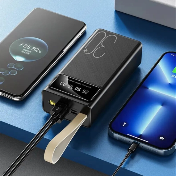 Повербанк Power Bank мощный с емкостью 30000 mAh с фонариком | Зображення 4