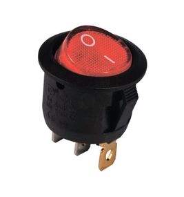 Перемикач KCD1-5-101N R/B 220V 1 клавіша червона кругла з підсвічуванням Ny95500717